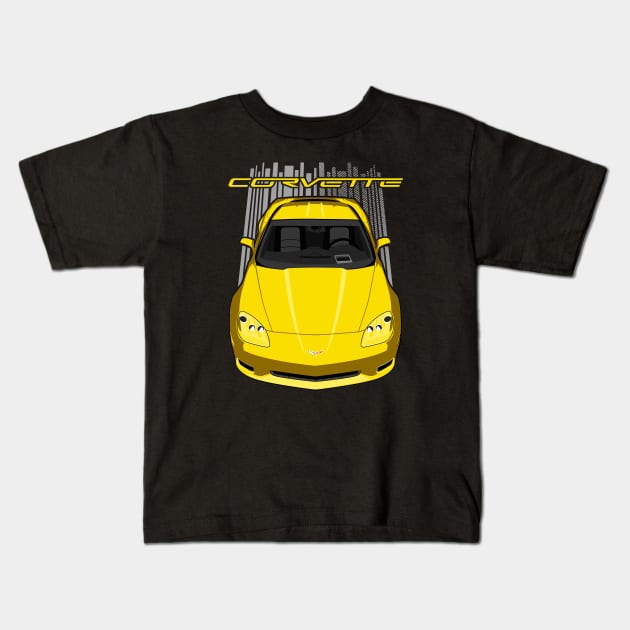 Corvette C6 - Yellow Kids T-Shirt by V8social